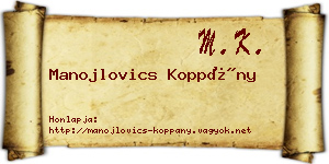 Manojlovics Koppány névjegykártya